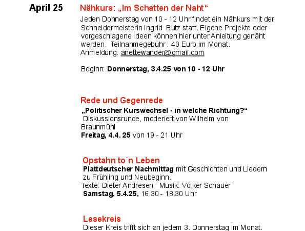 Programm Alte Schule Sommer25